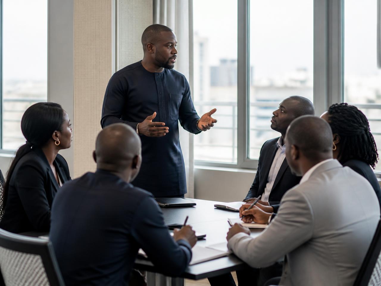 Petit groupe de professionnels lors d’une session de formation à Abidjan